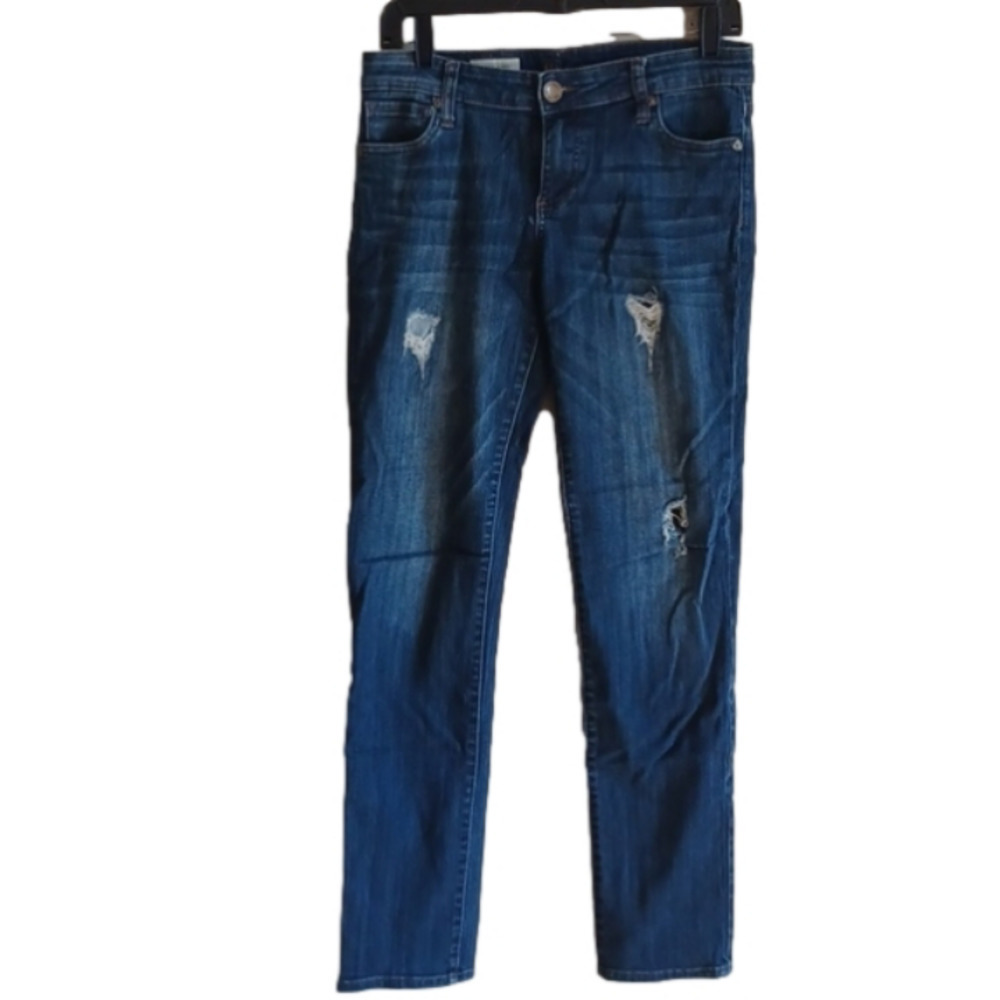 Kut from The Kloth semi distressed Catherine boyfriend jeans, size 4.